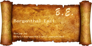 Bergenthal Emil névjegykártya